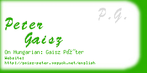 peter gaisz business card
